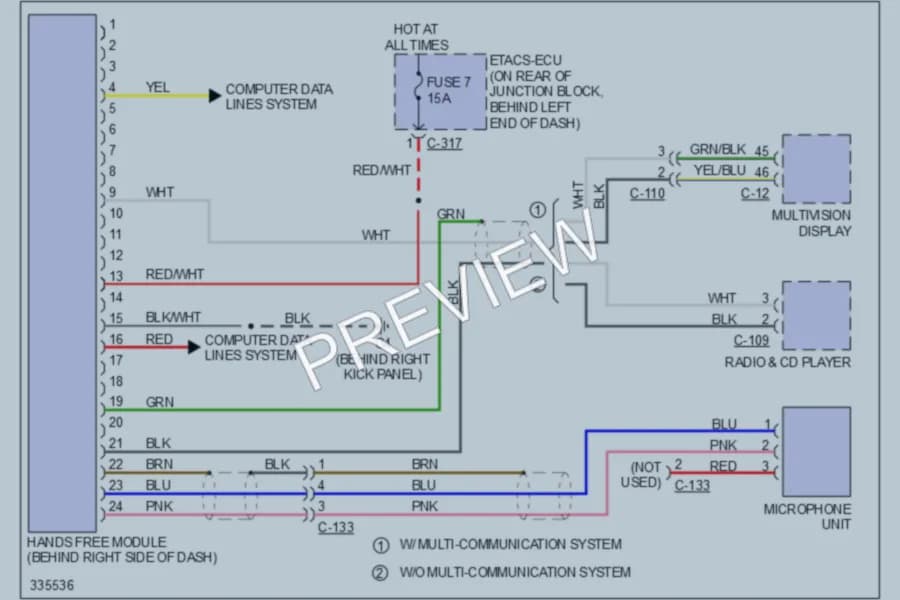 2010 Mitsubishi LancerSportback Navigation wiring diagram preview