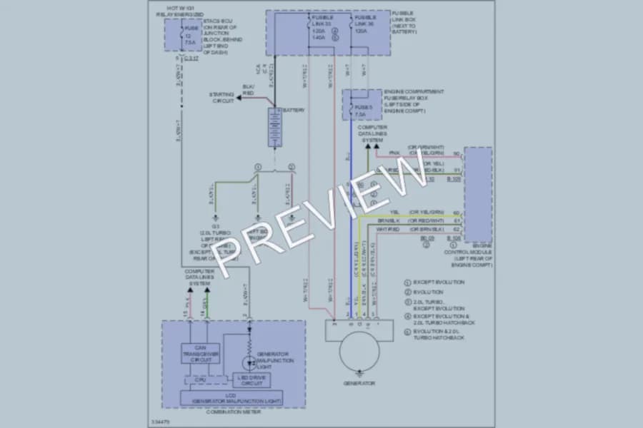 2010 Mitsubishi LancerSportback Starting Charging wiring diagram preview