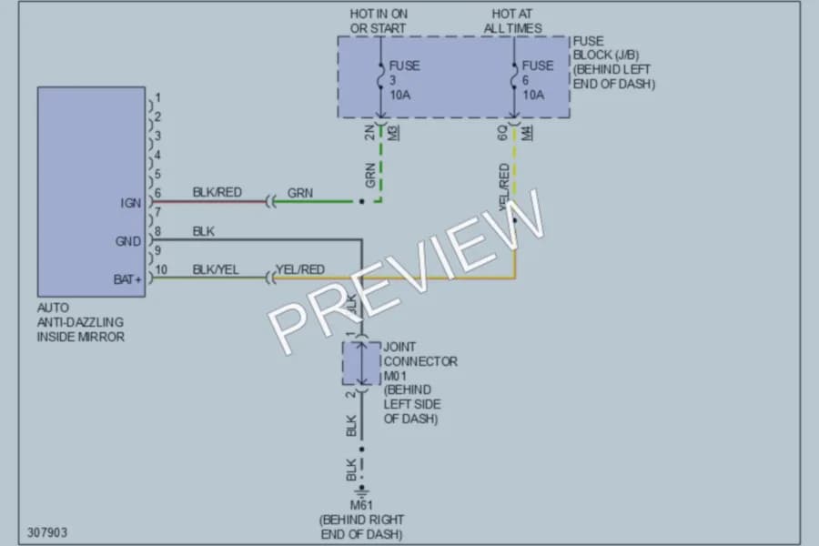 2010 Nissan Altima Power Mirrors wiring diagram preview