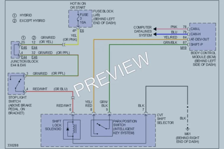 2010 Nissan Altima Shift Interlock wiring diagram preview