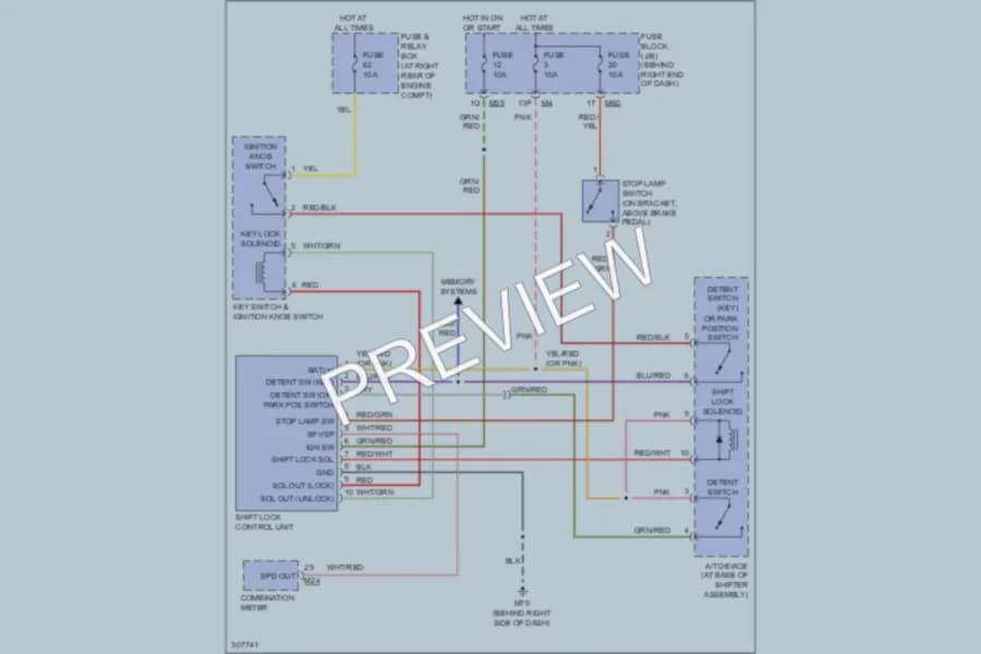 2010 Nissan Armada Shift Interlock wiring diagram preview