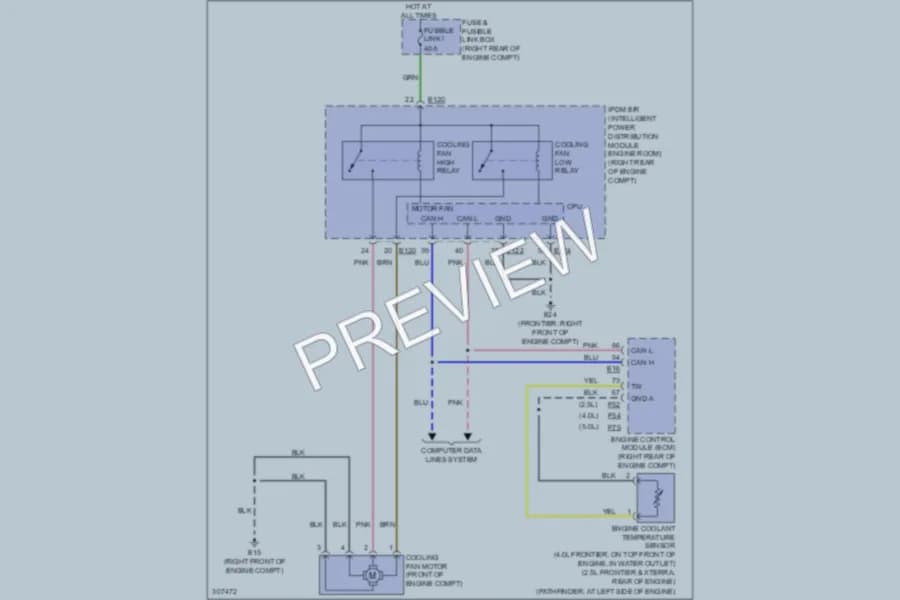 2010 Nissan Frontier Cooling Fan wiring diagram preview