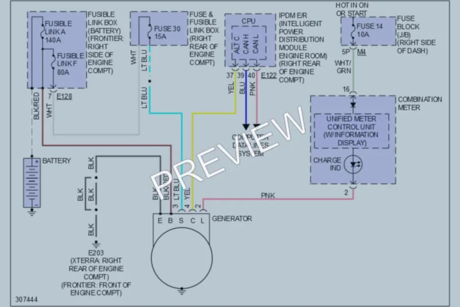 2010 Nissan Frontier Starting Charging wiring diagram preview