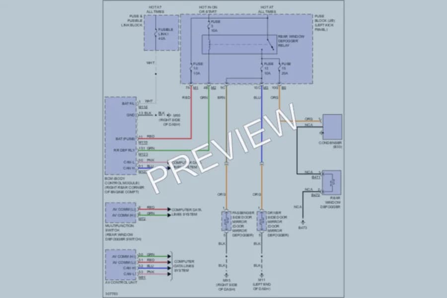 2010 Nissan GTR Defoggers wiring diagram preview