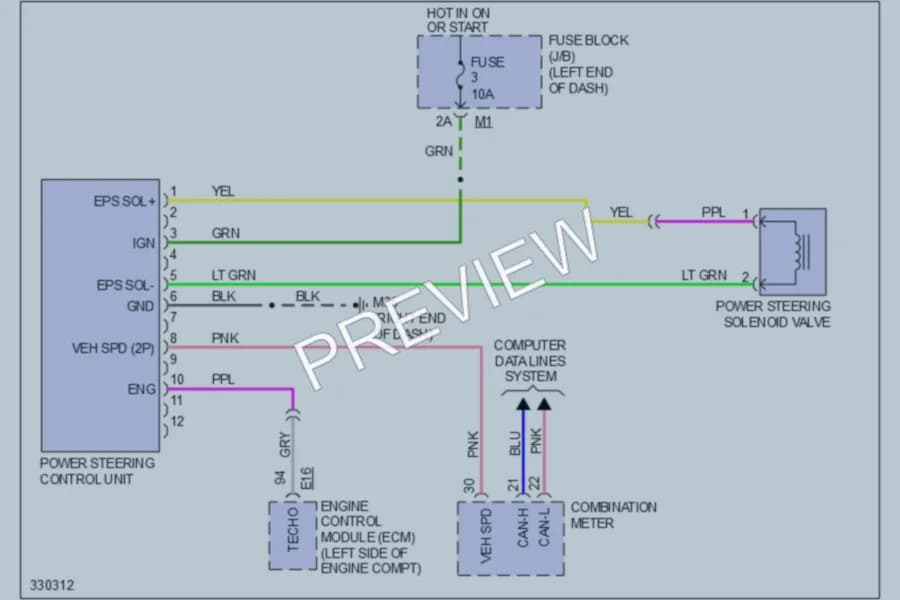 2010 Nissan Murano Electronic Power Steering wiring diagram preview