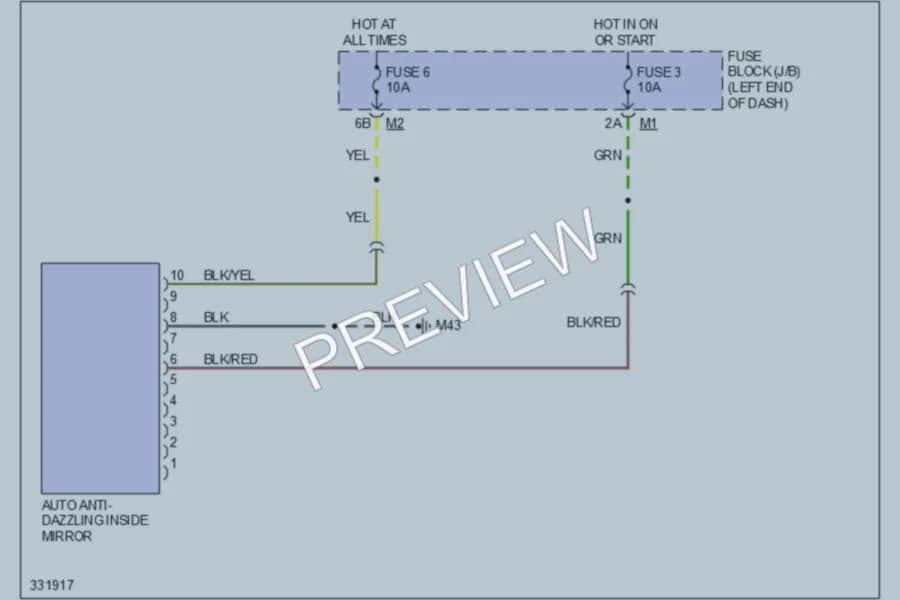 2010 Nissan Murano Power Mirrors wiring diagram preview