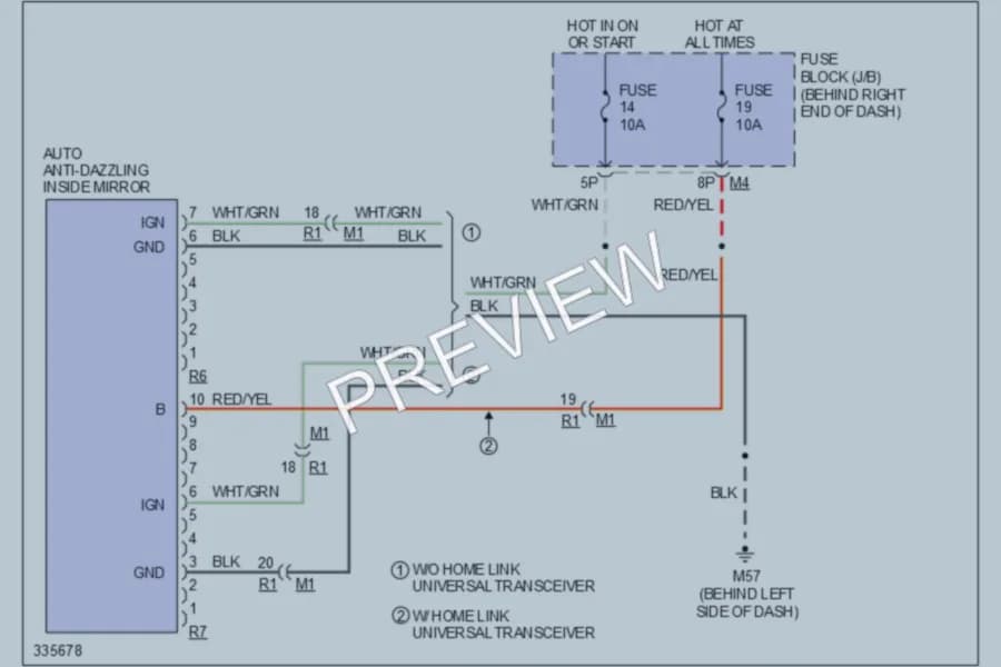 2010 Nissan Pathfinder Power Mirrors wiring diagram preview