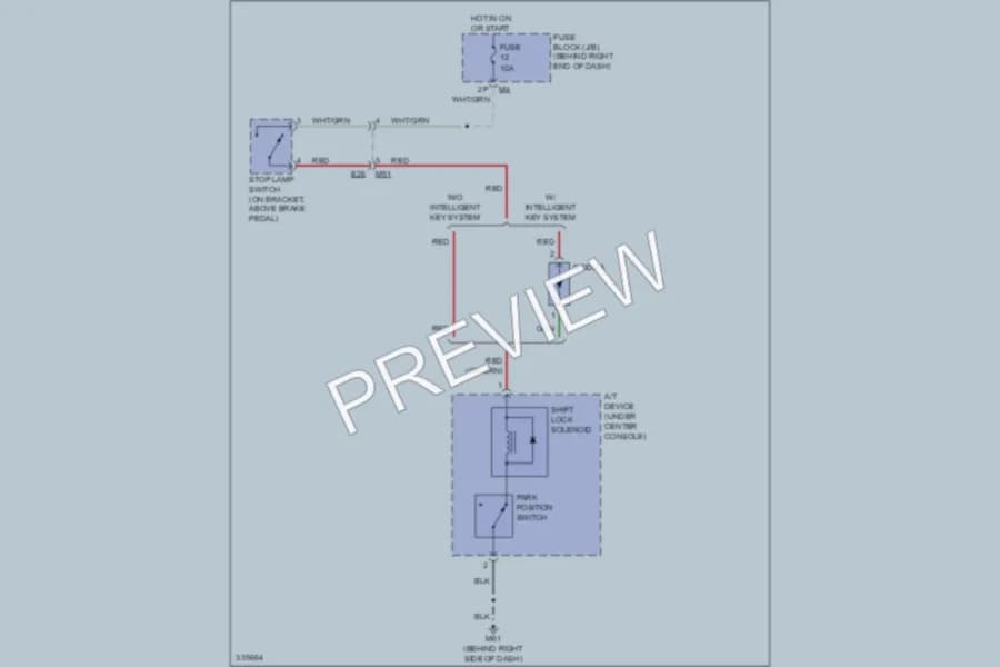 2010 Nissan Pathfinder Shift Interlock wiring diagram preview