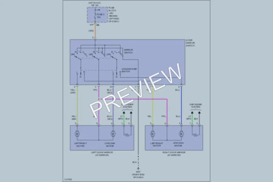 2010 Nissan Sentra Power Mirrors wiring diagram preview