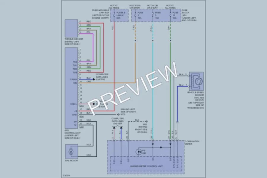 2010 Nissan Versa Electronic Power Steering wiring diagram preview