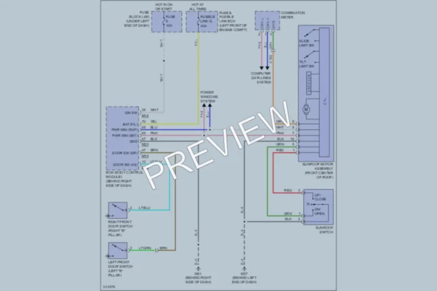 2010 Nissan Versa Power Top Sunroof wiring diagram preview