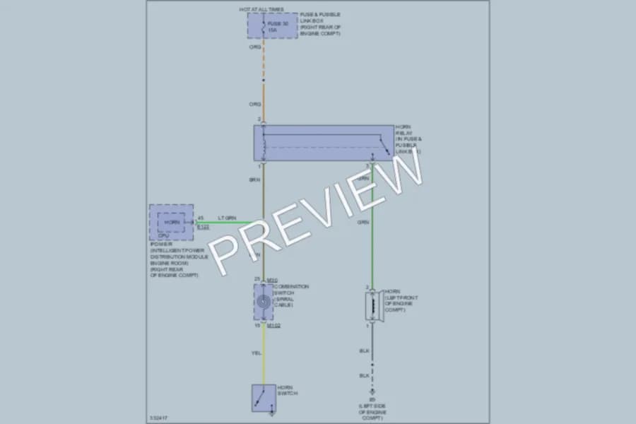 2010 Nissan Xterra Horn wiring diagram preview