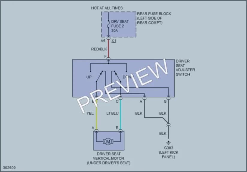 2010 Pontiac G6 Power Seats wiring diagram preview