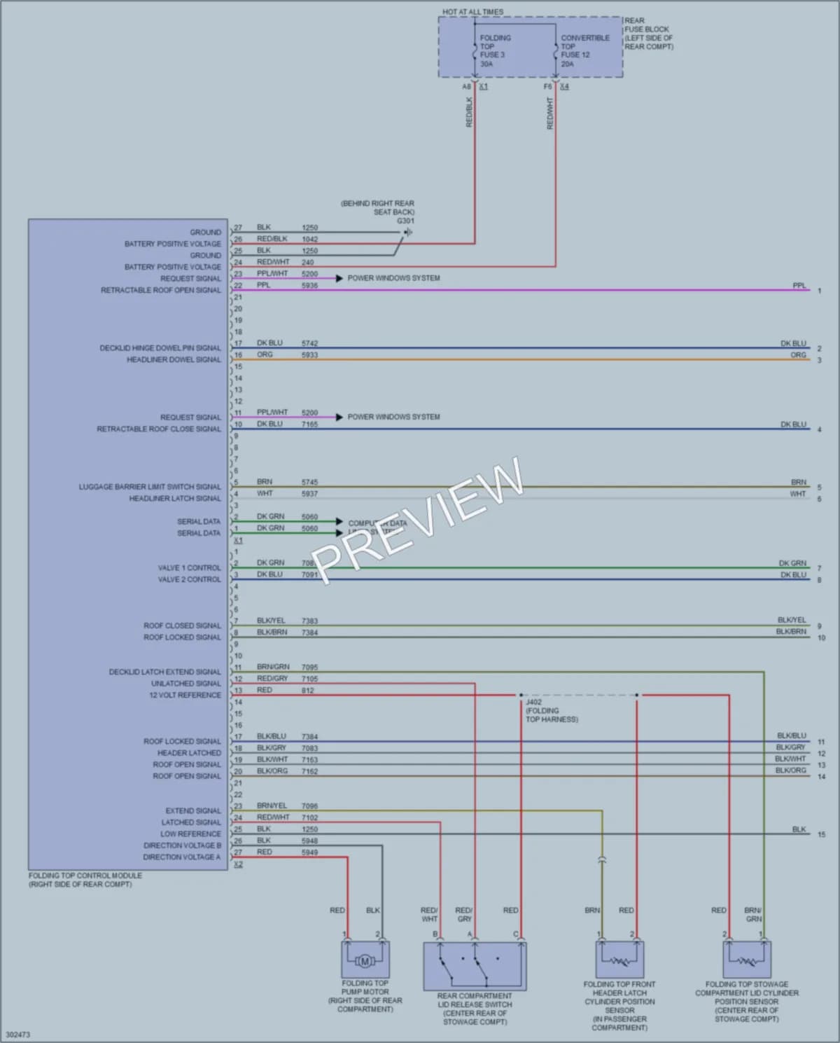 2010 Pontiac G6 Power Top Sunroof wiring diagram preview