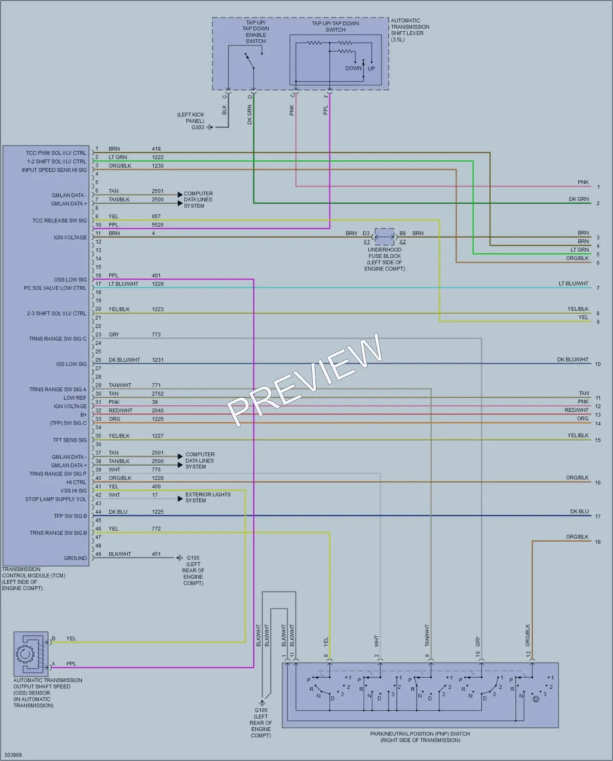 2010 Pontiac G6 Transmission wiring diagram preview