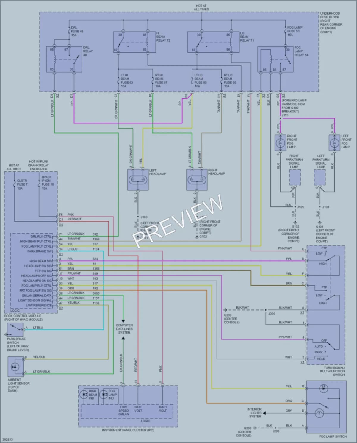 2010 Pontiac Solstice Headlights wiring diagram preview