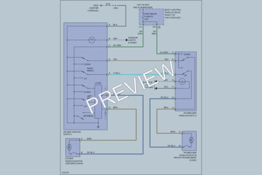 2010 Pontiac Solstice Power Windows wiring diagram preview