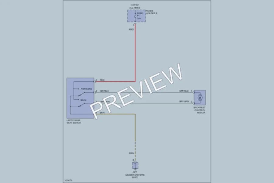 2010 Porsche 911 Power Seats wiring diagram preview