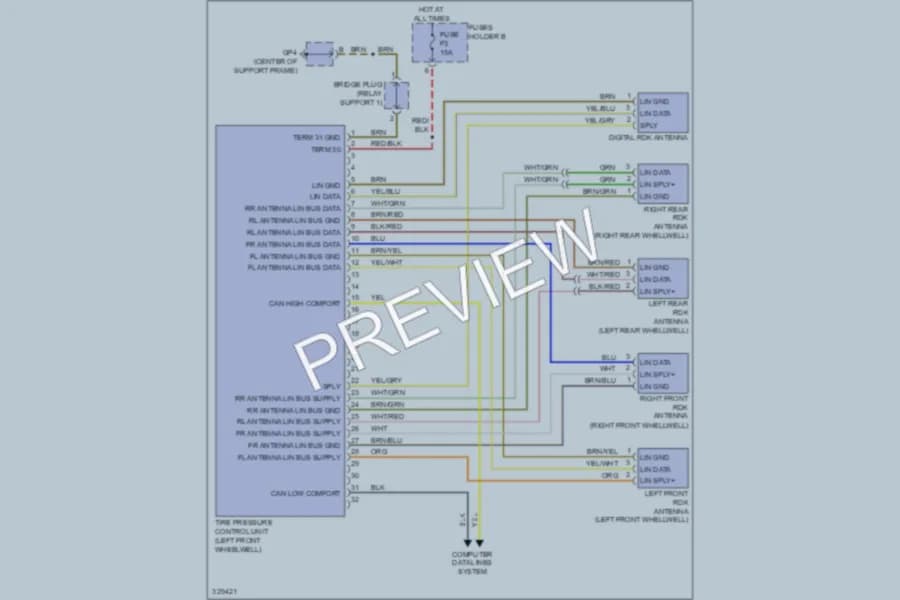 2010 Porsche 911 Warning Systems wiring diagram preview