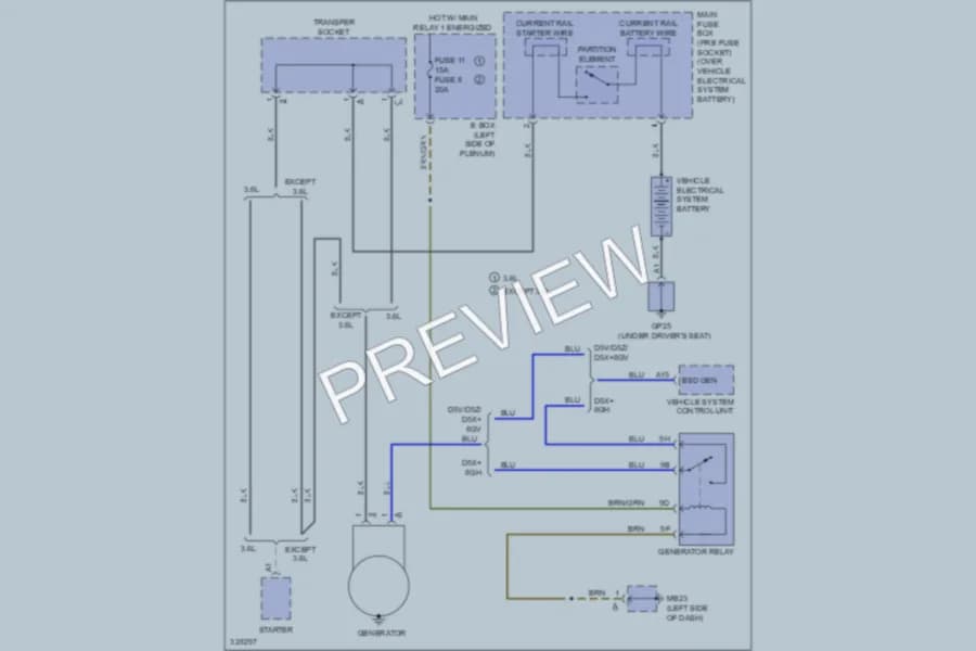 2010 Porsche Cayenne Starting Charging wiring diagram preview