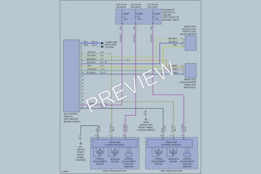 2010 Saab 93X Headlights wiring diagram preview