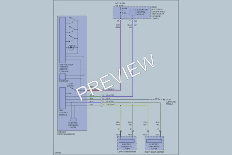 2010 Saab 93X Power Mirrors wiring diagram preview