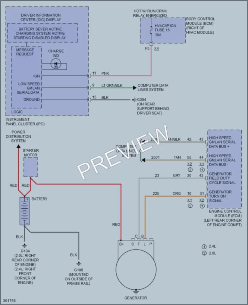 2010 Saturn Sky Starting Charging wiring diagram preview
