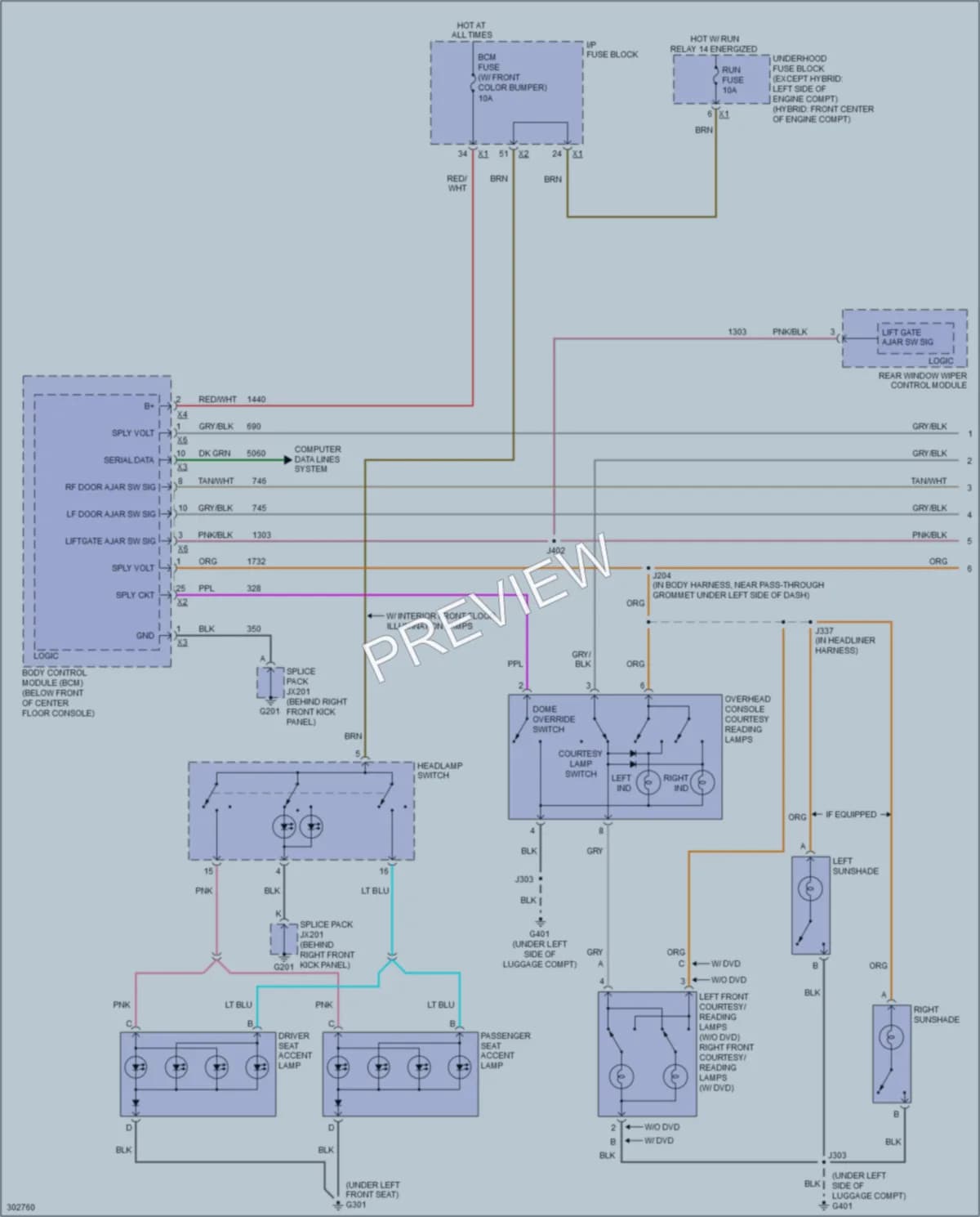 2010 Saturn VUE Interior Lights wiring diagram preview