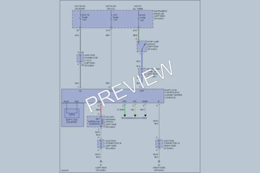2010 Scion tC Shift Interlock wiring diagram preview