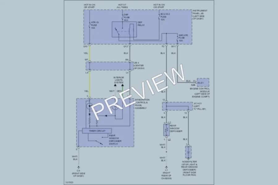 2010 Scion xB Defoggers wiring diagram preview