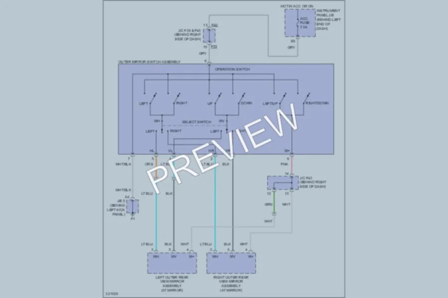 2010 Scion xD Power Mirrors wiring diagram preview