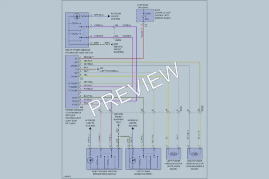 2010 Smart fortwo Power Windows wiring diagram preview
