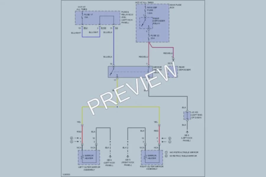 2010 Subaru Legacy Defoggers wiring diagram preview