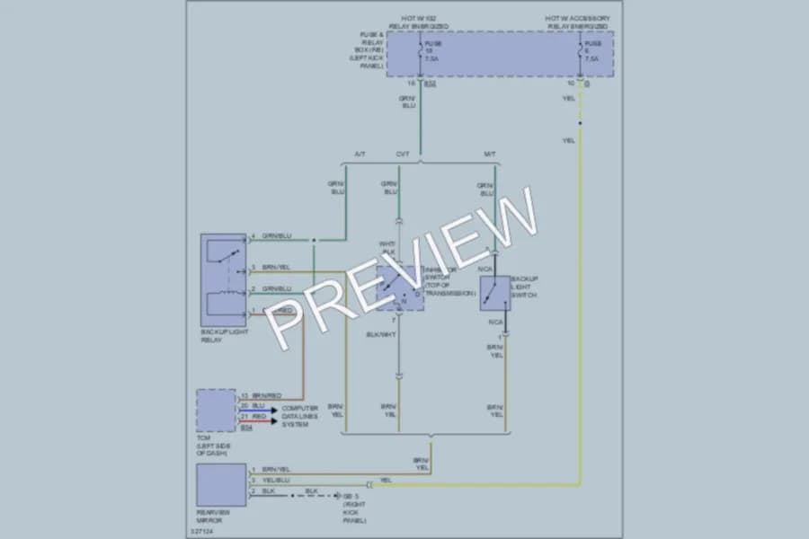 2010 Subaru Legacy Power Mirrors wiring diagram preview