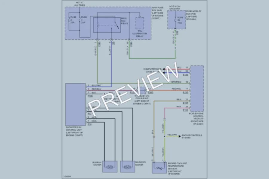 2010 Subaru Tribeca Cooling Fan wiring diagram preview