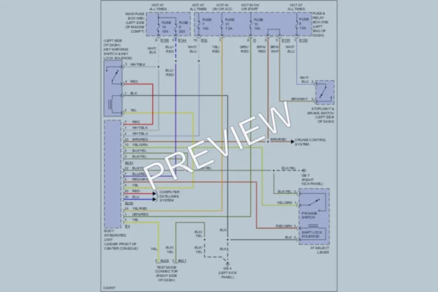 2010 Subaru Tribeca Shift Interlock wiring diagram preview