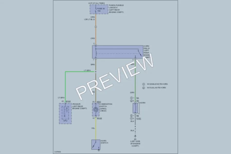 2010 Suzuki Equator Horn wiring diagram preview