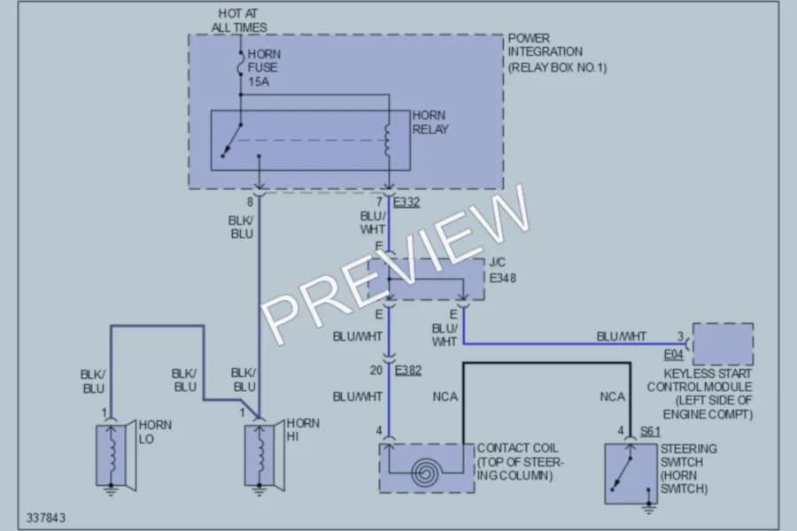 2010 Suzuki Kizashi Horn wiring diagram preview