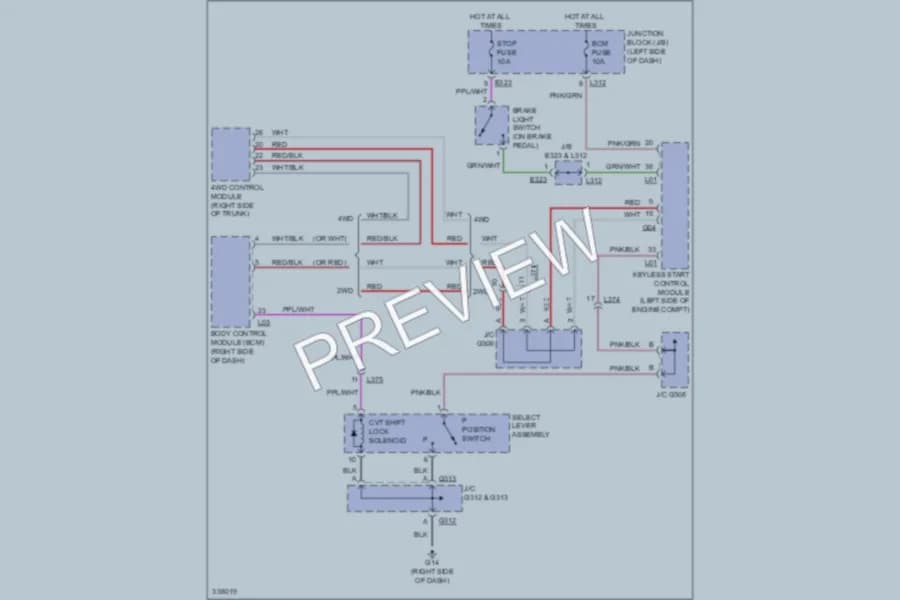2010 Suzuki Kizashi Shift Interlock wiring diagram preview