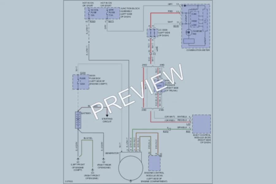 2010 Suzuki Kizashi Starting Charging wiring diagram preview