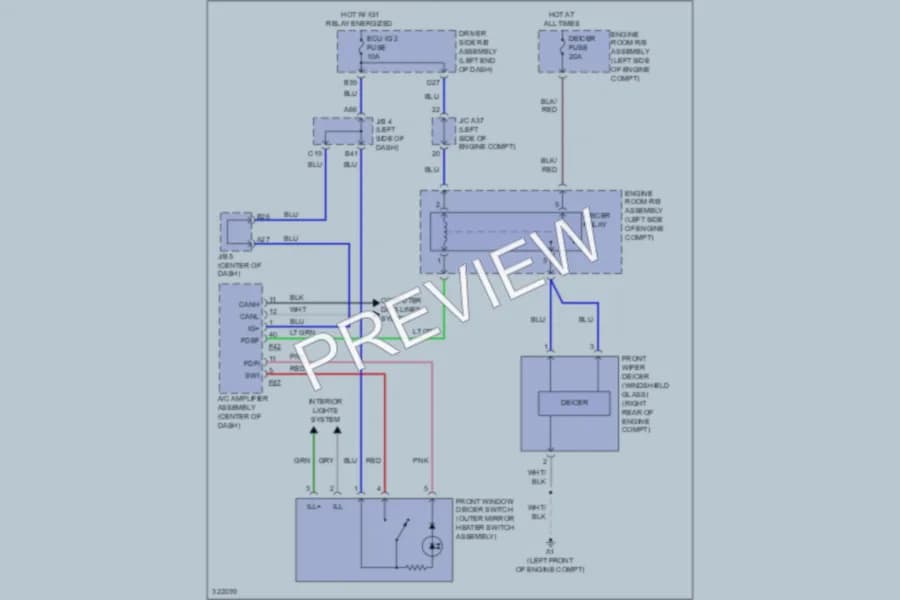 2010 Toyota 4Runner Defoggers wiring diagram preview