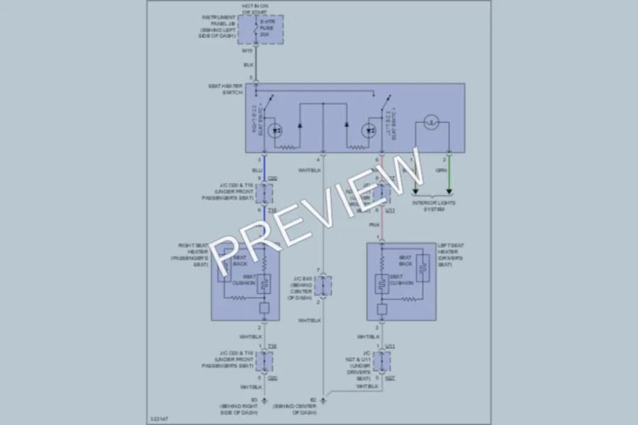 2010 Toyota Camry Power Seats wiring diagram preview