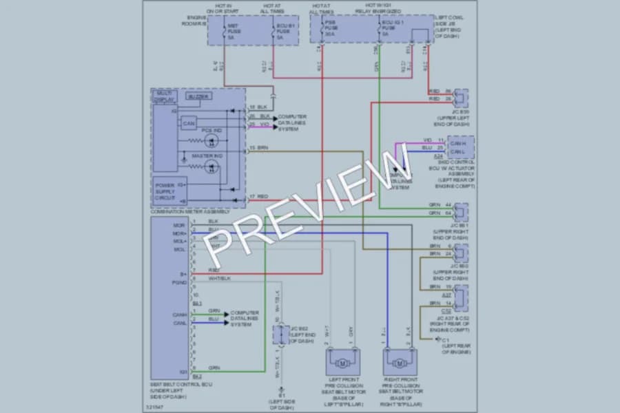 2010 Toyota LandCruiser Supplemental Restraints wiring diagram preview
