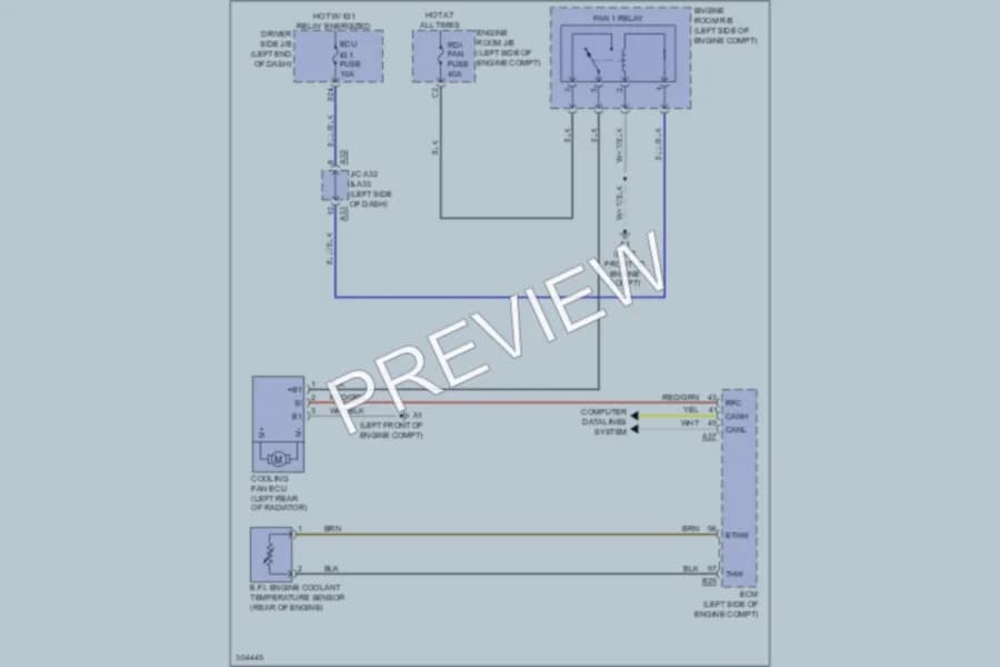 2010 Toyota Matrix Cooling Fan wiring diagram preview
