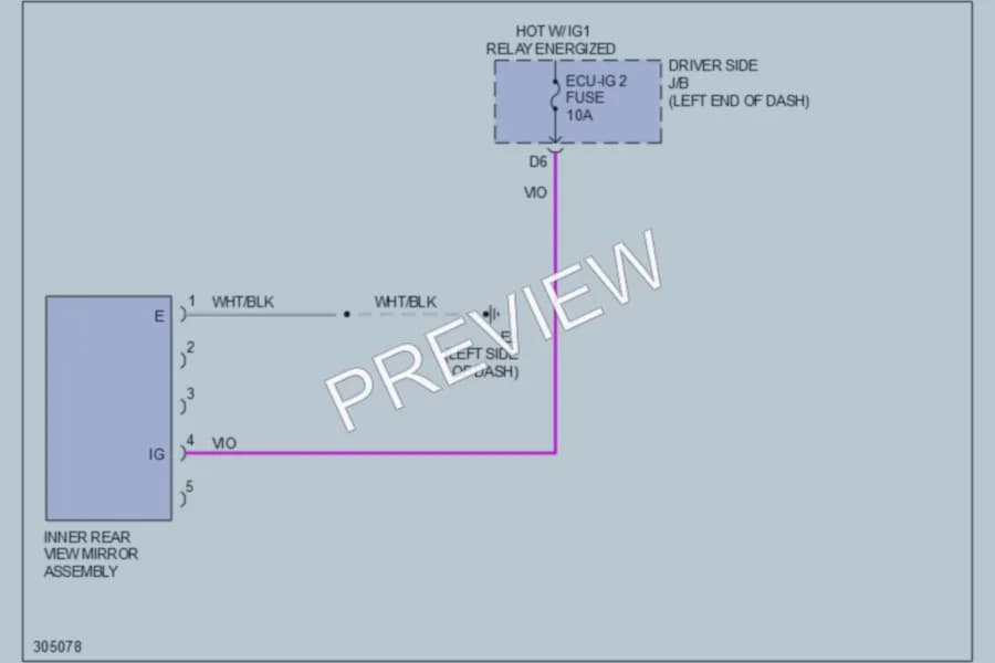 2010 Toyota Matrix Power Mirrors wiring diagram preview