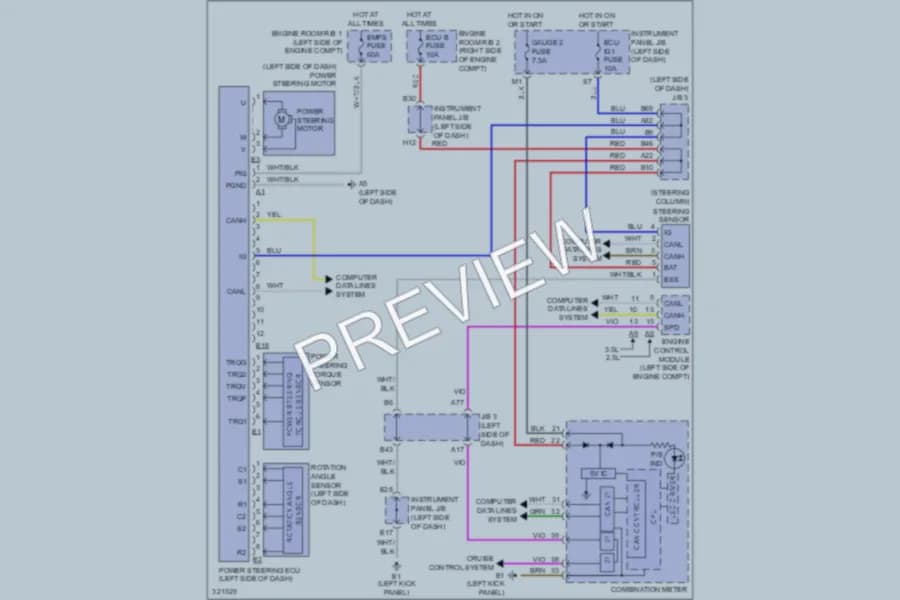 2010 Toyota RAV4 Electronic Power Steering wiring diagram preview