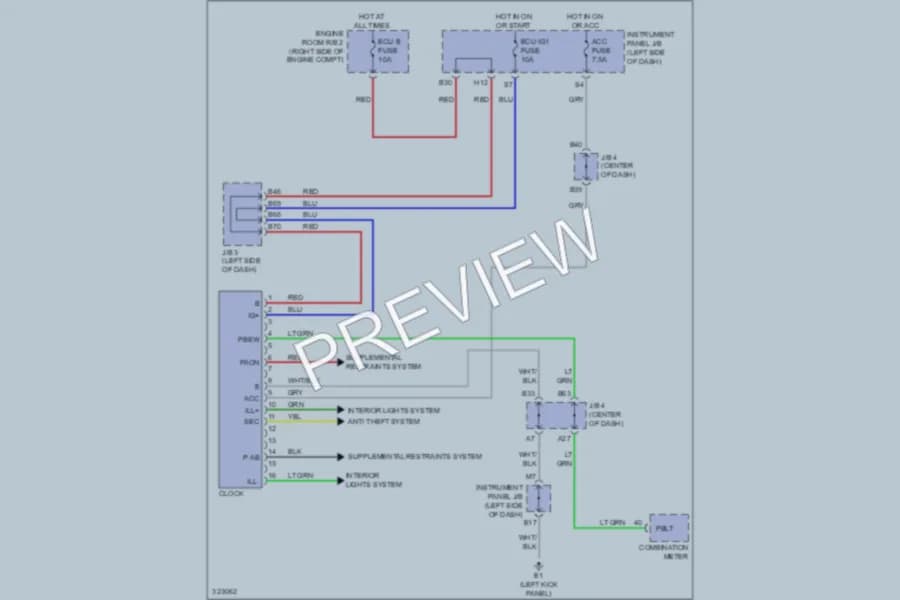 2010 Toyota RAV4 Instrument Cluster wiring diagram preview