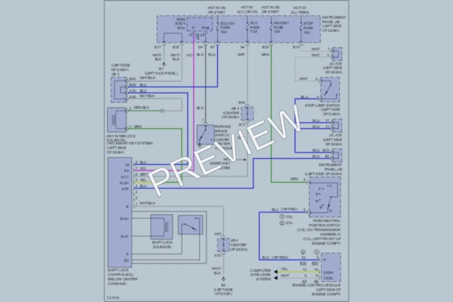 2010 Toyota RAV4 Shift Interlock wiring diagram preview