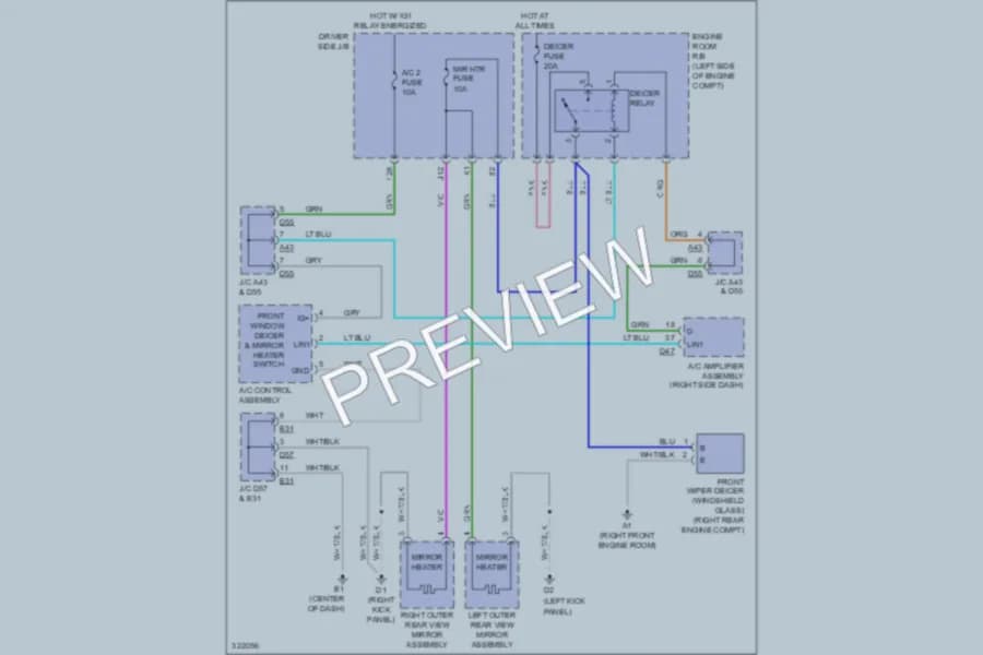 2010 Toyota Venza Defoggers wiring diagram preview