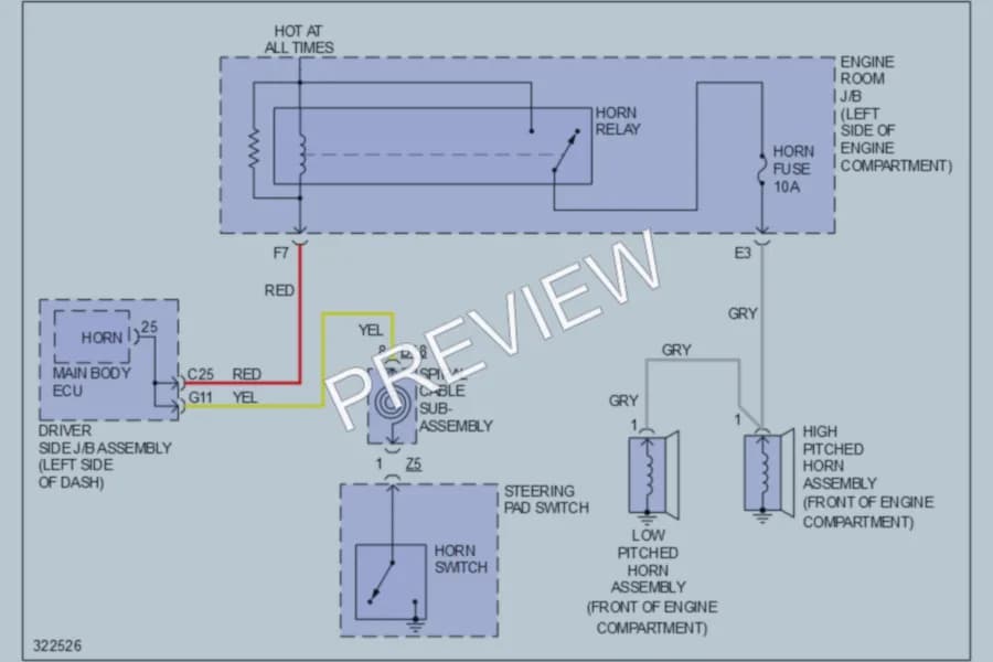 2010 Toyota Venza Horn wiring diagram preview